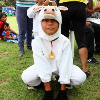 there was a pair of cute kids dressed as goats!